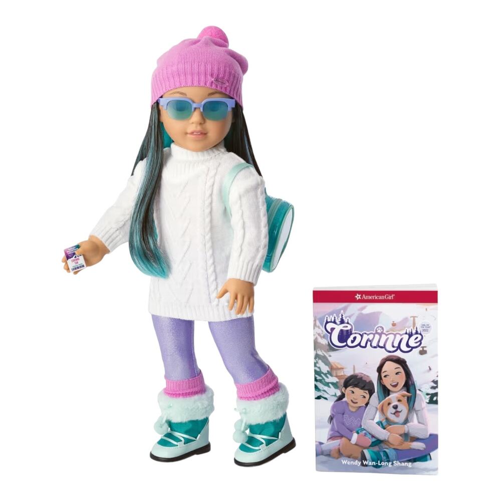 NEW American Girl Of The Year CORINNE DOLL + ACCESSORIES Meet Outfit Purse Hat + - Picture 5 of 16
